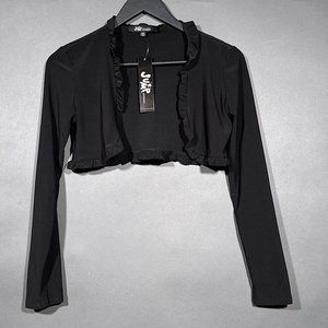 NWT Jump Apparel Crop Open Top Ruffle Long Sleeves Size‎ M ~